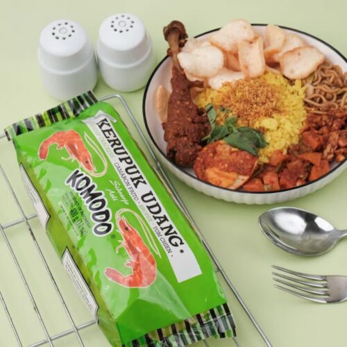 Komodo Foods Hijau Mini Shrimp Crackers (Kerupuk Udang) – Authentic Indonesian Delicacy Made from Fresh Shrimp