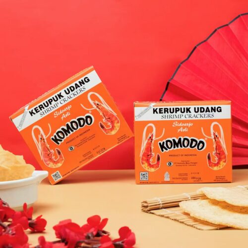 Komodo Foods Merah Shrimp Crackers (Kerupuk Udang) – Authentic Indonesian Delicacy Made from Fresh Shrimp