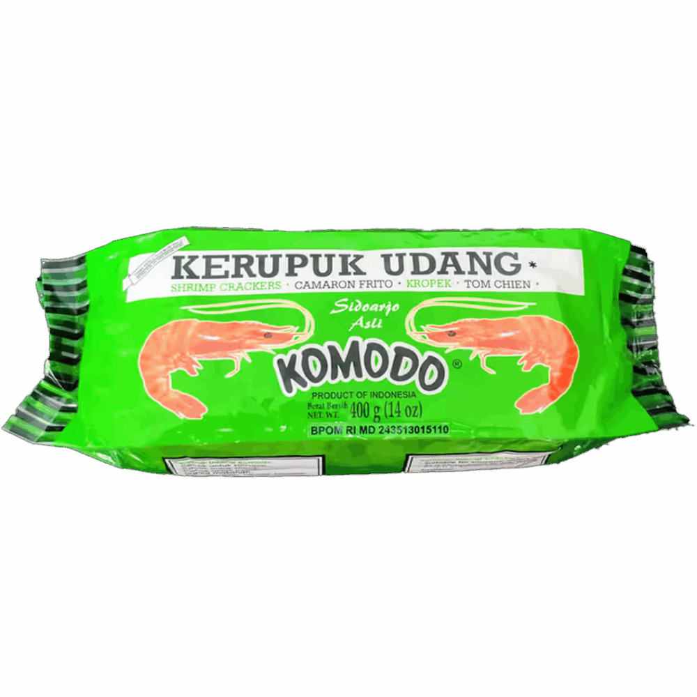 Komodo Foods Hijau Mini Shrimp Crackers (Kerupuk Udang) – Authentic Indonesian Delicacy Made from Fresh Shrimp