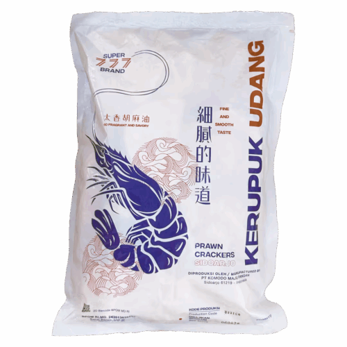 Komodo Foods Super 777 Shrimp Crackers (Kerupuk Udang) – Authentic Indonesian Delicacy Made from Fresh Shrimp