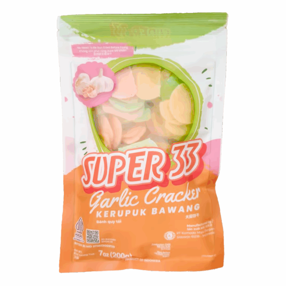 Kerupuk Bawang Putih Komodo Foods Super 33 – Camilan Renyah dan Gurih dengan Rasa Bawang Putih yang Lezat